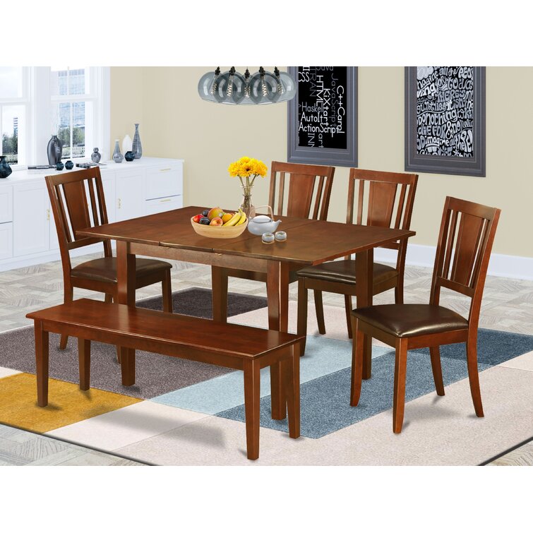 Lark Manor Adonica Butterfly Leaf Solid Wood Dining Set And Reviews Wayfair 7266